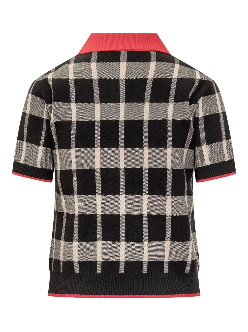 Polo nera e beige a quadri 3941MDM198257775 99 MSGM 