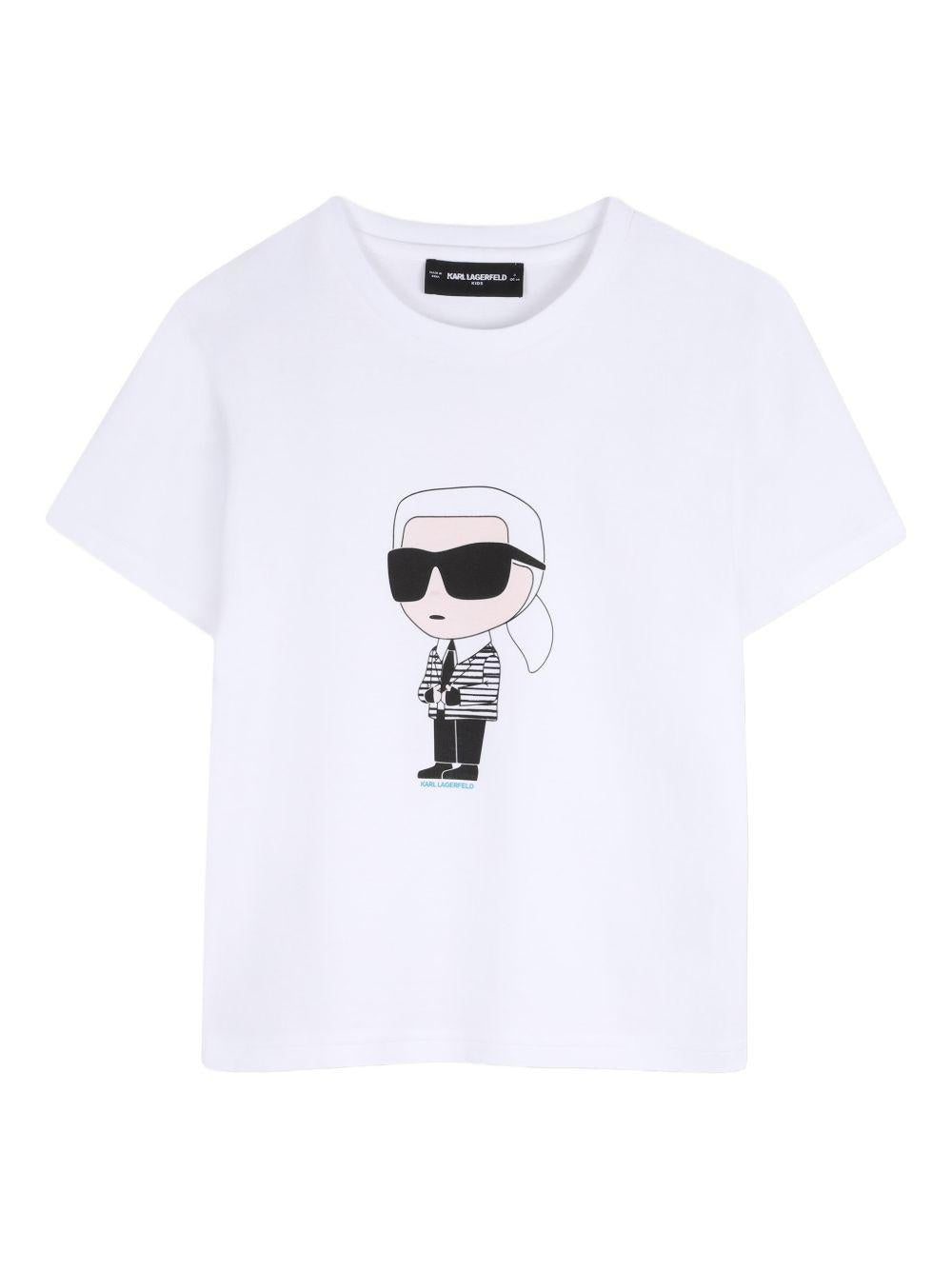 T-shirt in cotone con stampa Z31096 10P KARL LAGERFELD KIDS 