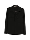 Giacca camicia in lana e poliestere