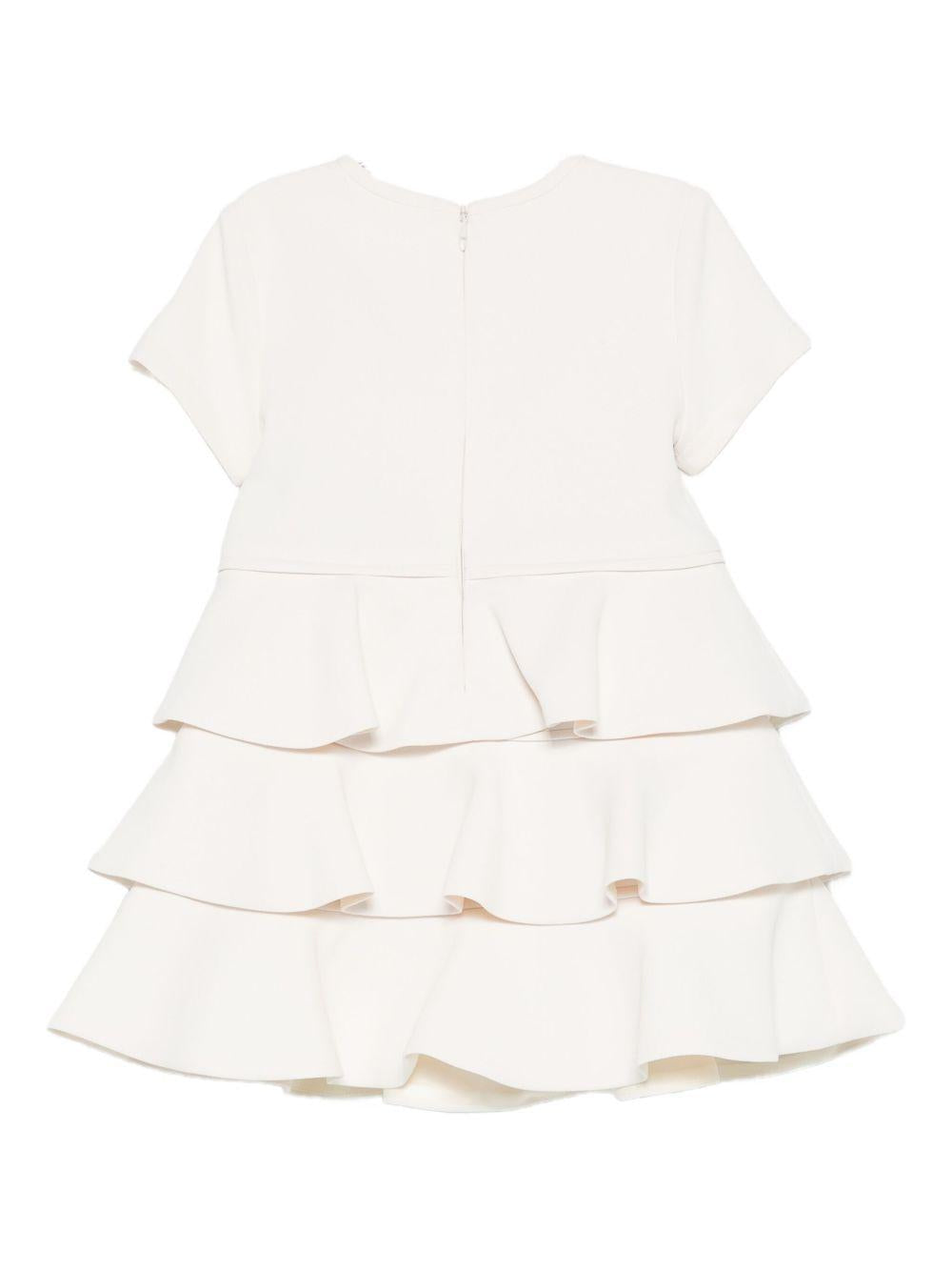 Abito panna arricciato con fiocco EGAB210GA085 0067 ELISABETTA FRANCHI KIDS 