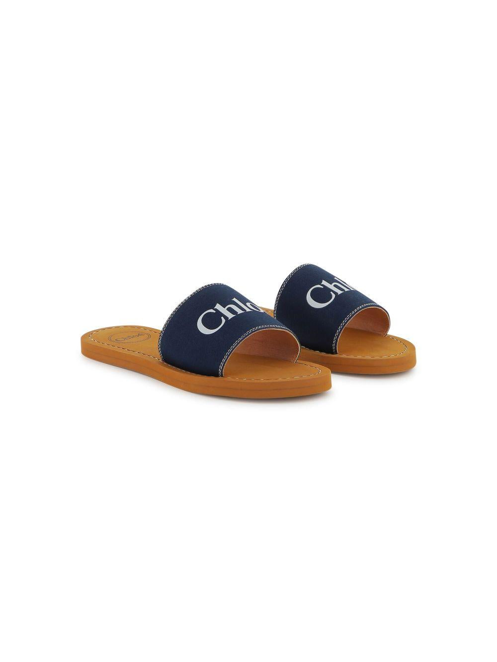 Sandalo fascia logata blu