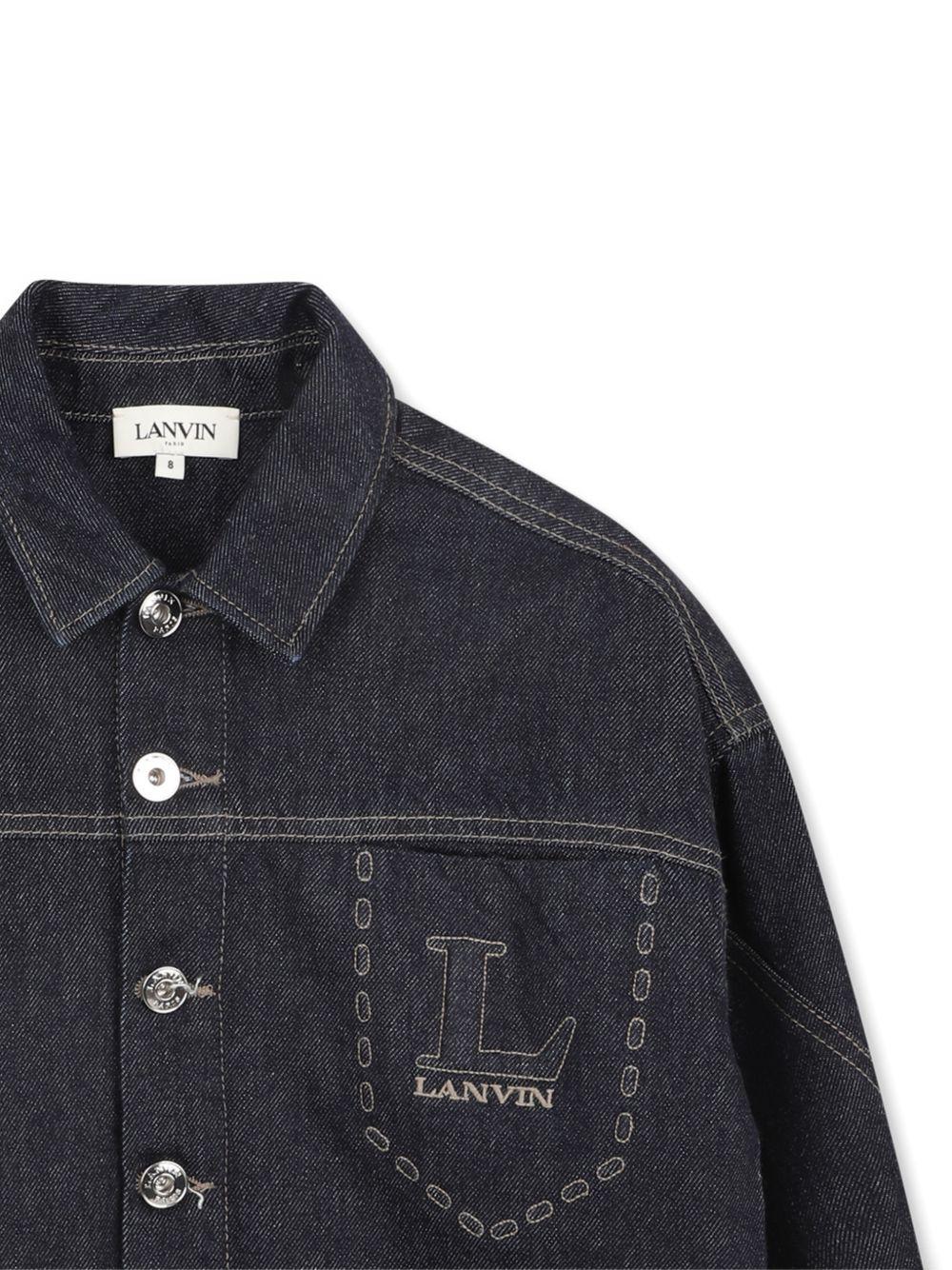 Giacca denim con ricamo N30379 Z28 LANVIN KIDS 