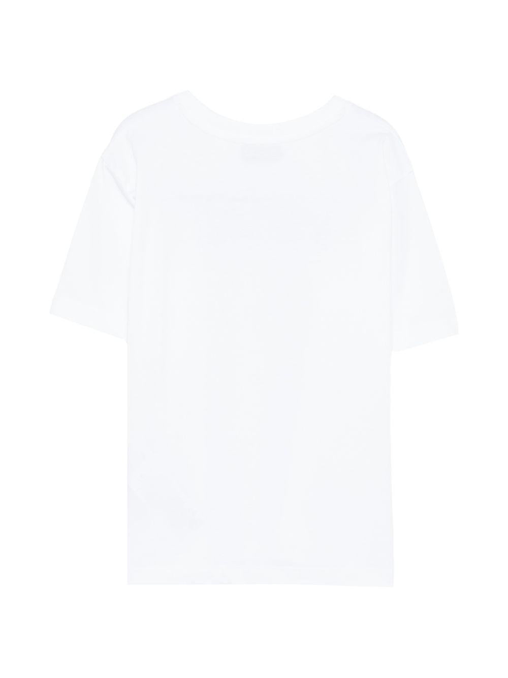 T-shirt in cotone con logo H6M05GLAA23 10101 MOSCHINO KIDS 