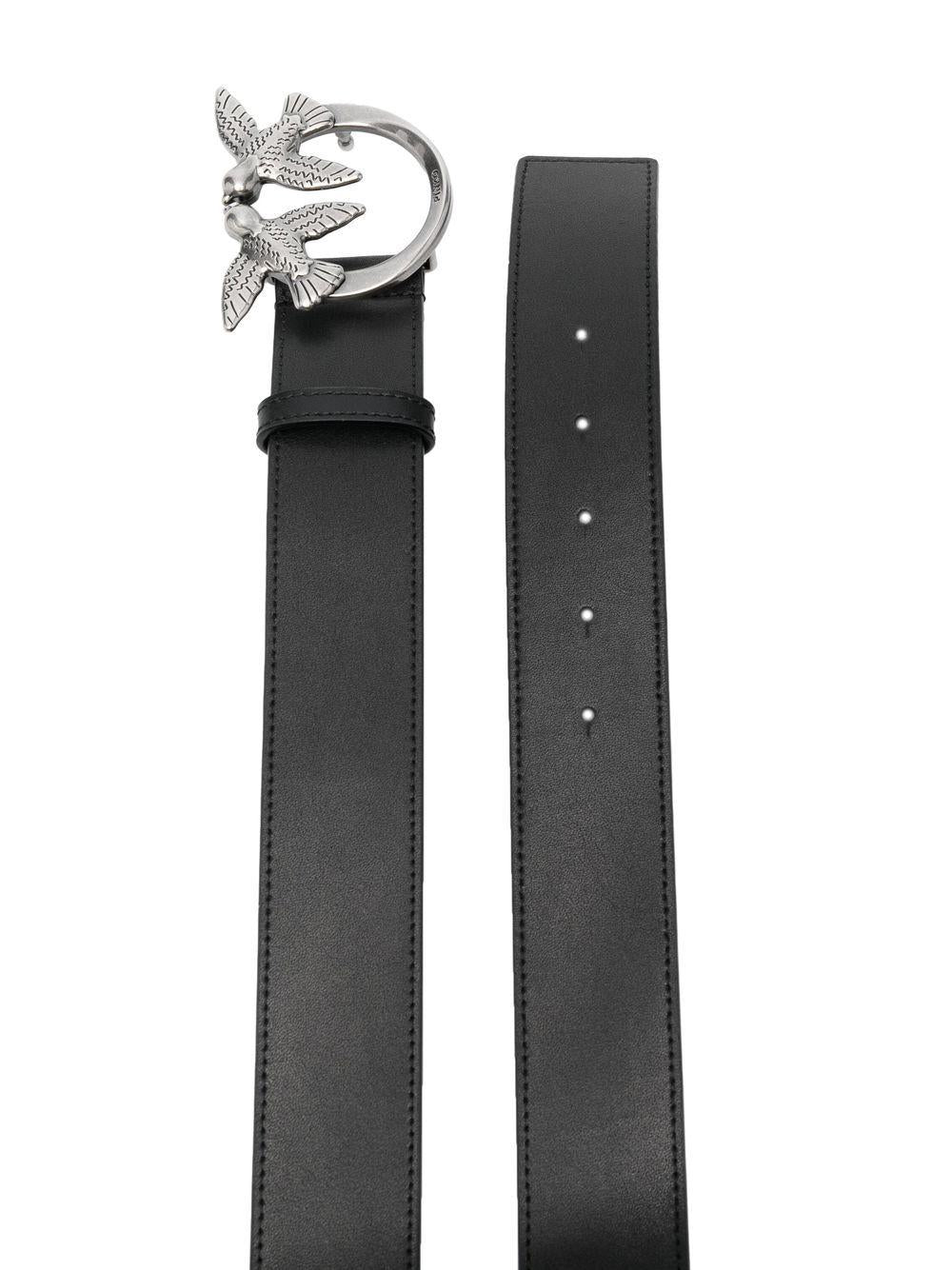 Cintura love berry nera e argento h4