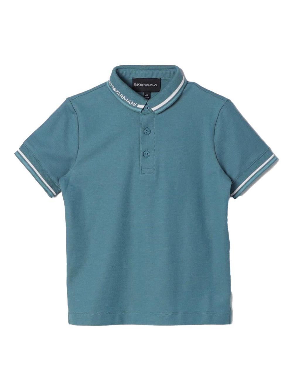 Polo hydro orli a contrasto ricamati 3D4FM41JCYZ 0779 EMPORIO ARMANI KIDS 