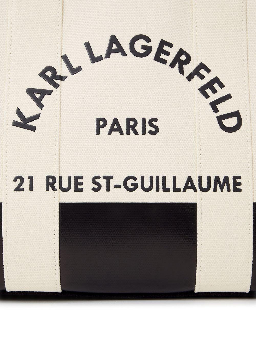 Borsa a mano in canvas con stampa logo A3W50025NN 101 KARL LAGERFELD 