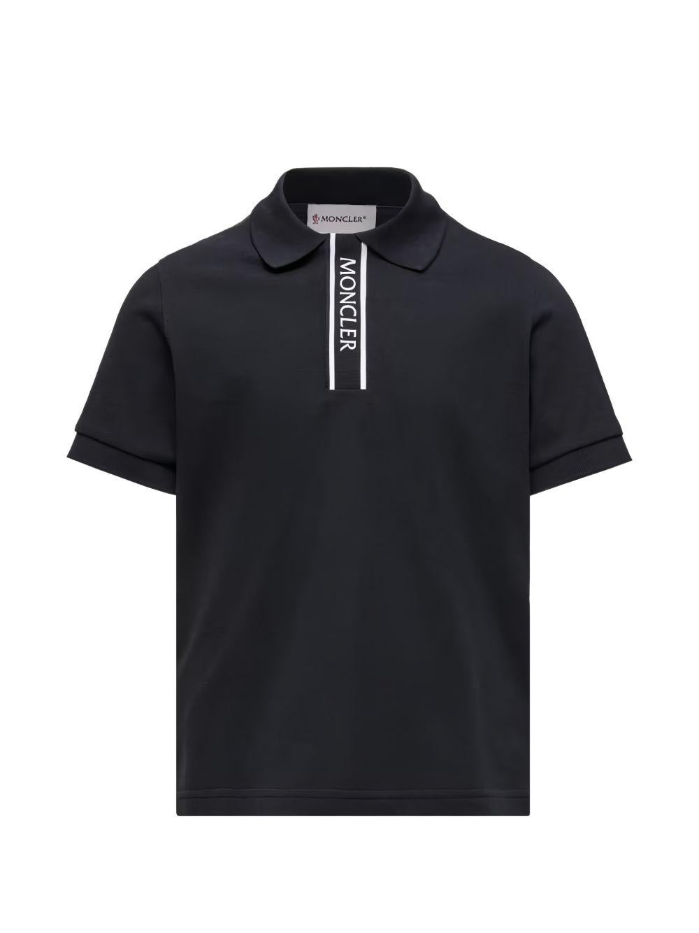 Polo in cotone con zip L19548A000118496W 999 MONCLER KIDS 