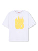 T-shirt fiamme logo sfumato fiamme
