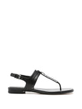 Sandali flat in pelle con catena