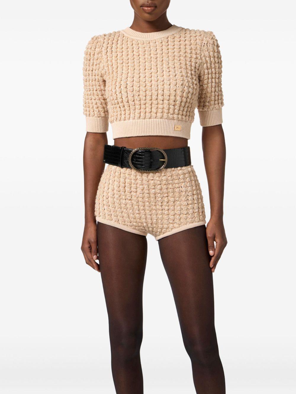 Cintura Nera in Pelle Effetto Coccodrillo con Fibbia Ovale CT84S58E2 110 ELISABETTA FRANCHI 