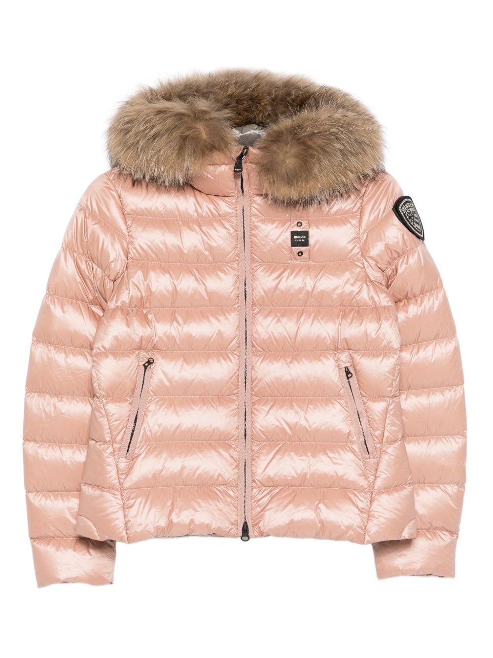 Piumino Arcadia con cappuccio rosa pallido grigio 25WBLGC03380007285 520GG BLAUER KIDS 