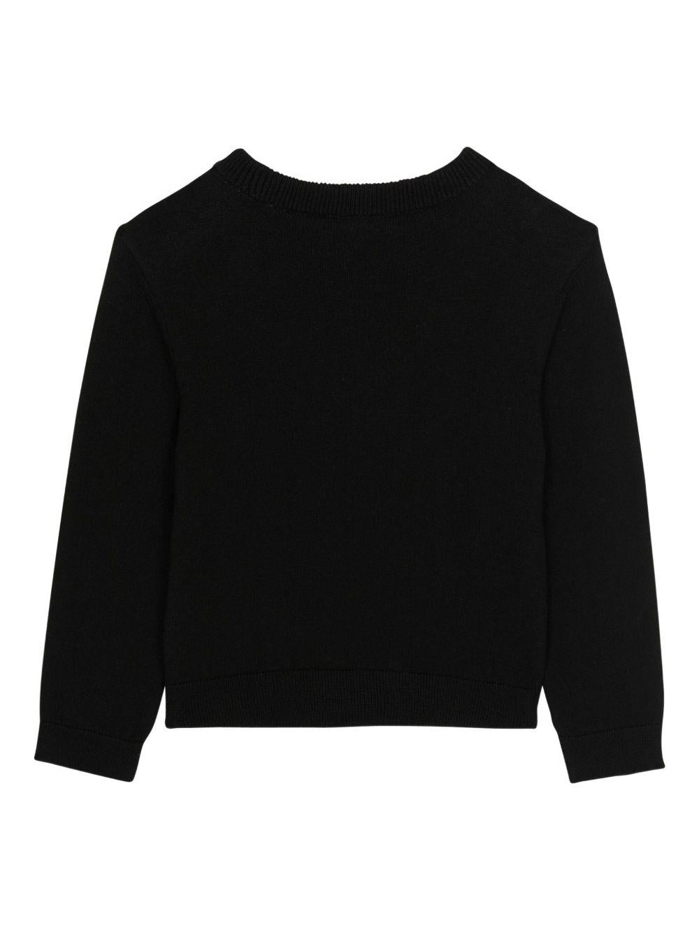Maglione Girocollo Nero con Logo BX9P00Z2312 930AV BALMAIN KIDS 