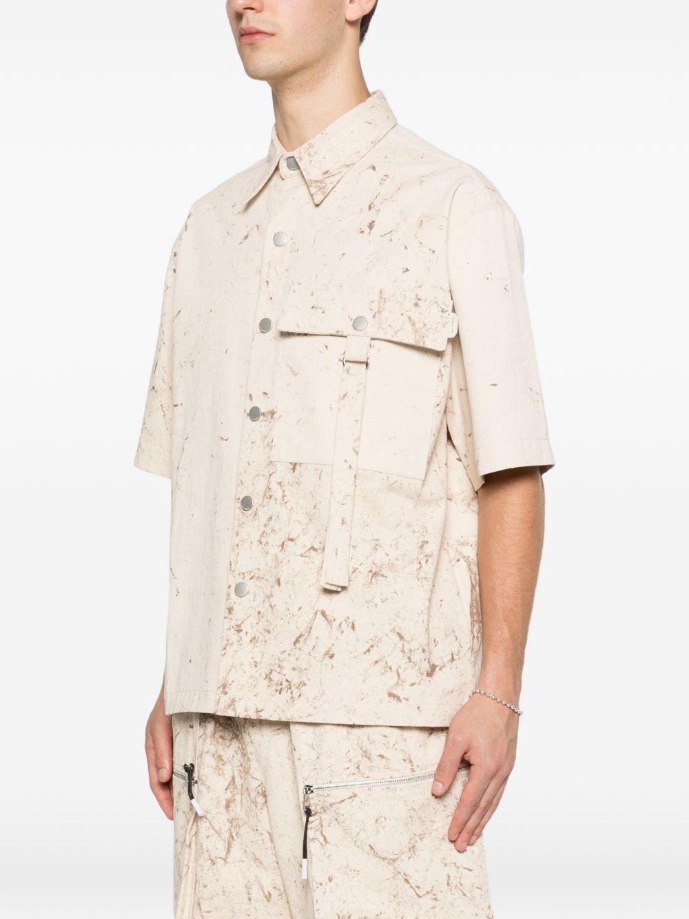 Camicia in cotone con stampa marmorizzata XCM7245 BEIGE YES LONDON 