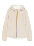 Giacca Lily beige/bianco con zip e cappuccio