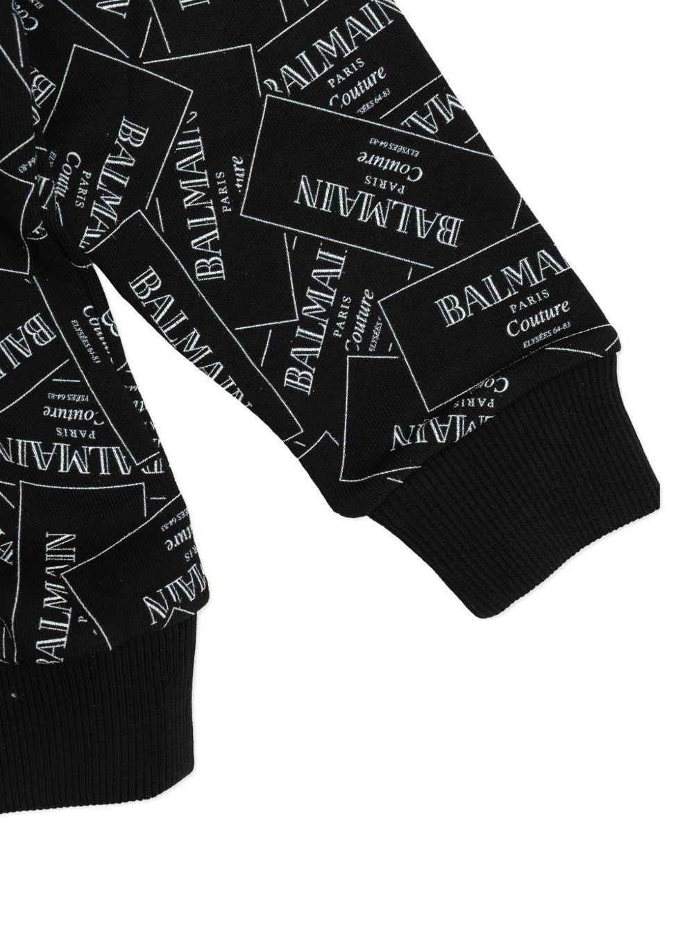 Felpa con Cappuccio e Logo BX4P60Z3331 930BC BALMAIN KIDS 