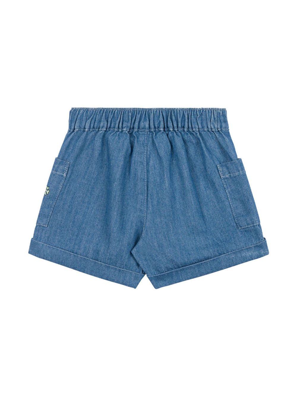 Short in denim con teddy neonata