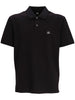 Polo nera strech piquet mini logo petto