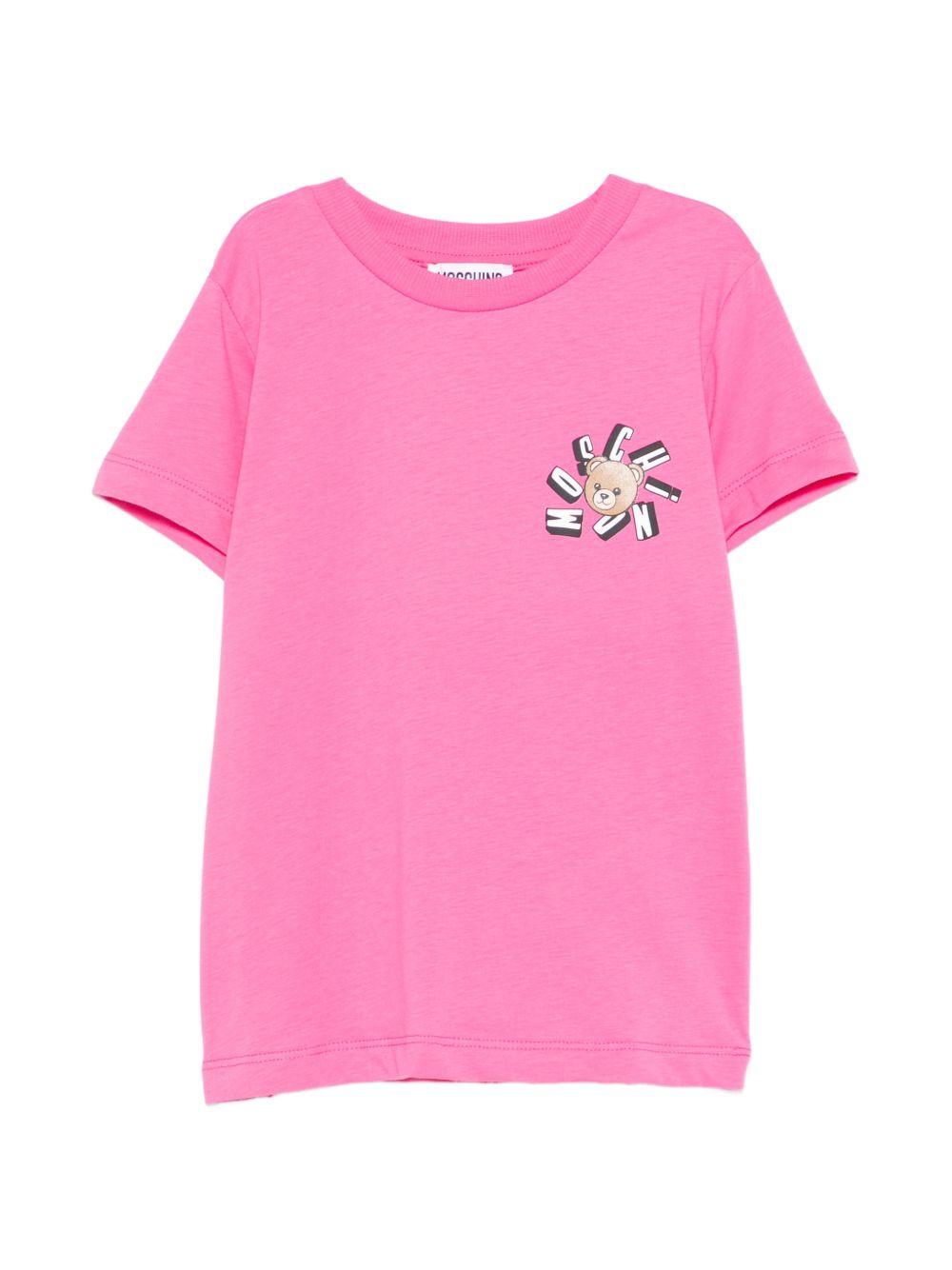 T-shirt con patch orsetto HUM05OLAA03 50533 MOSCHINO KIDS 