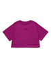 T-shirt ciclamino con logo numerico e singolo punto di cucitura