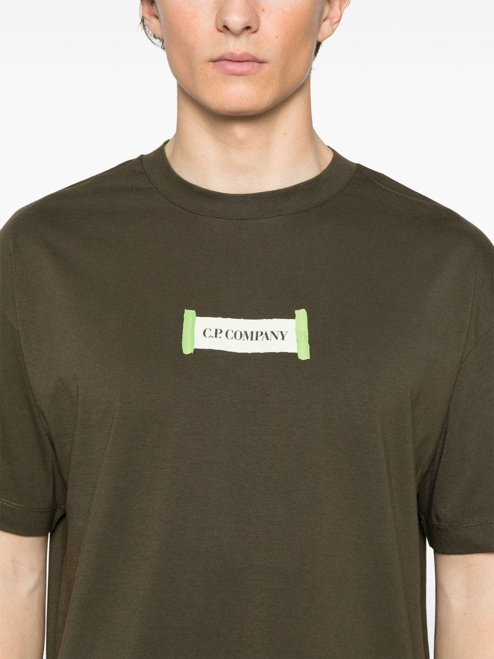 T-shirt verde mini logo petto