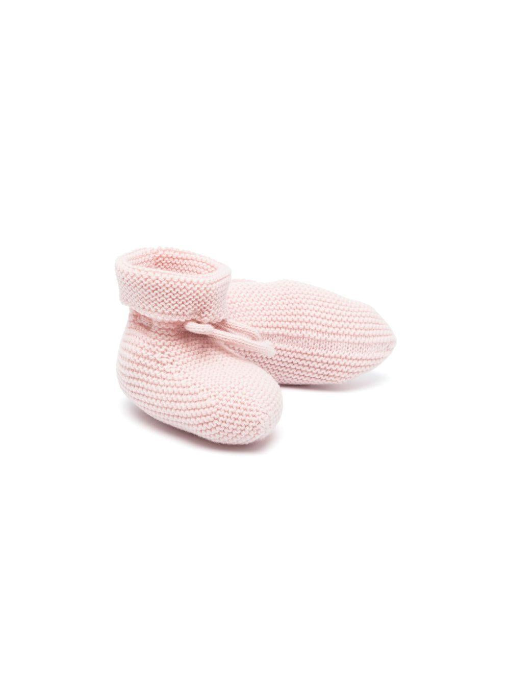 Scarpina rosa in maglia con fiocco regolabile 01822507 46H82 PAZ RODRIGUEZ KIDS 