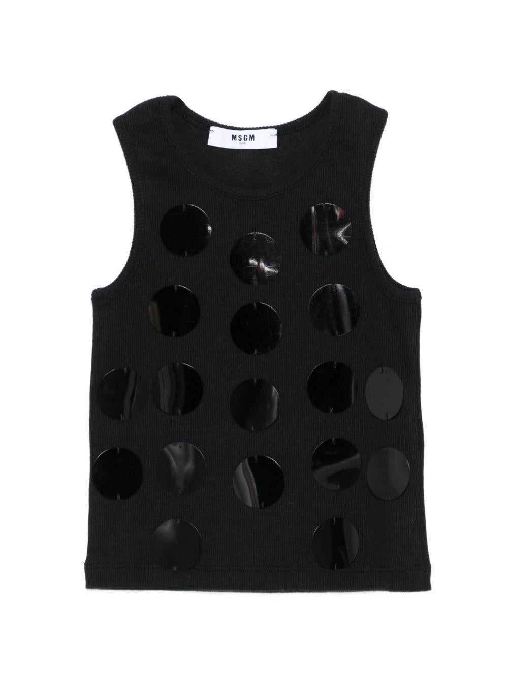 Canotta con paillettes a cerchi S6MSJGTA100 110 MSGM KIDS 