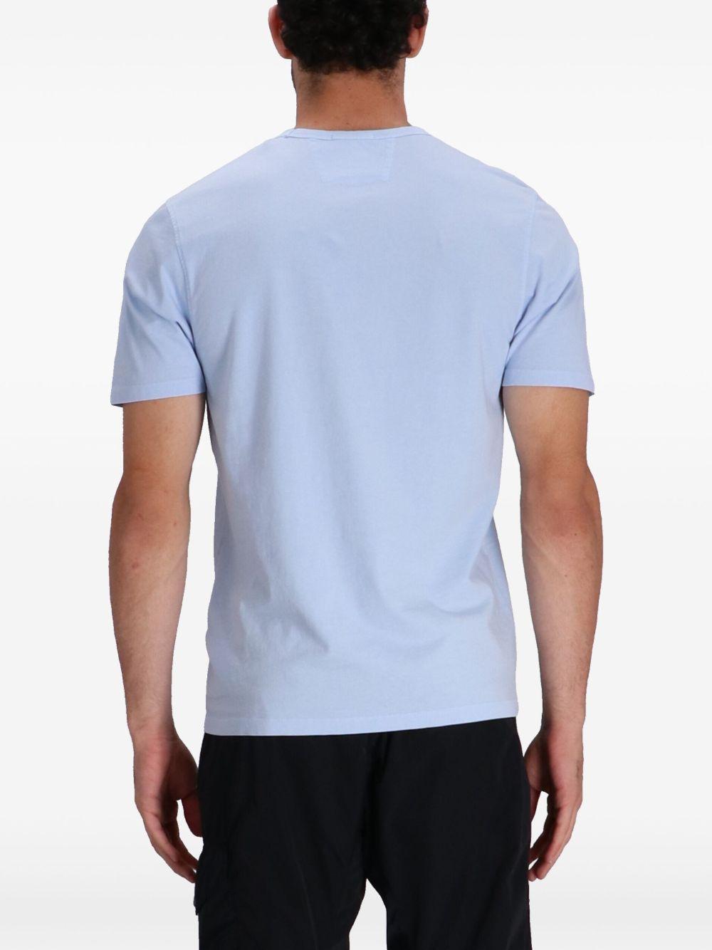 T-shirt celeste logo petto centrale