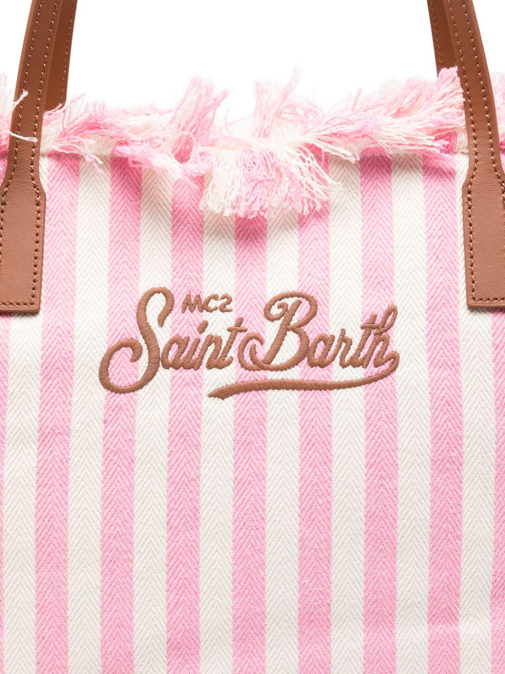 Borsa tote in denim con bordi sfrangiati CBMF001 01764L MC2 SAINT BARTH 