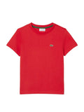 Red T-shirt with mini logo embroidery