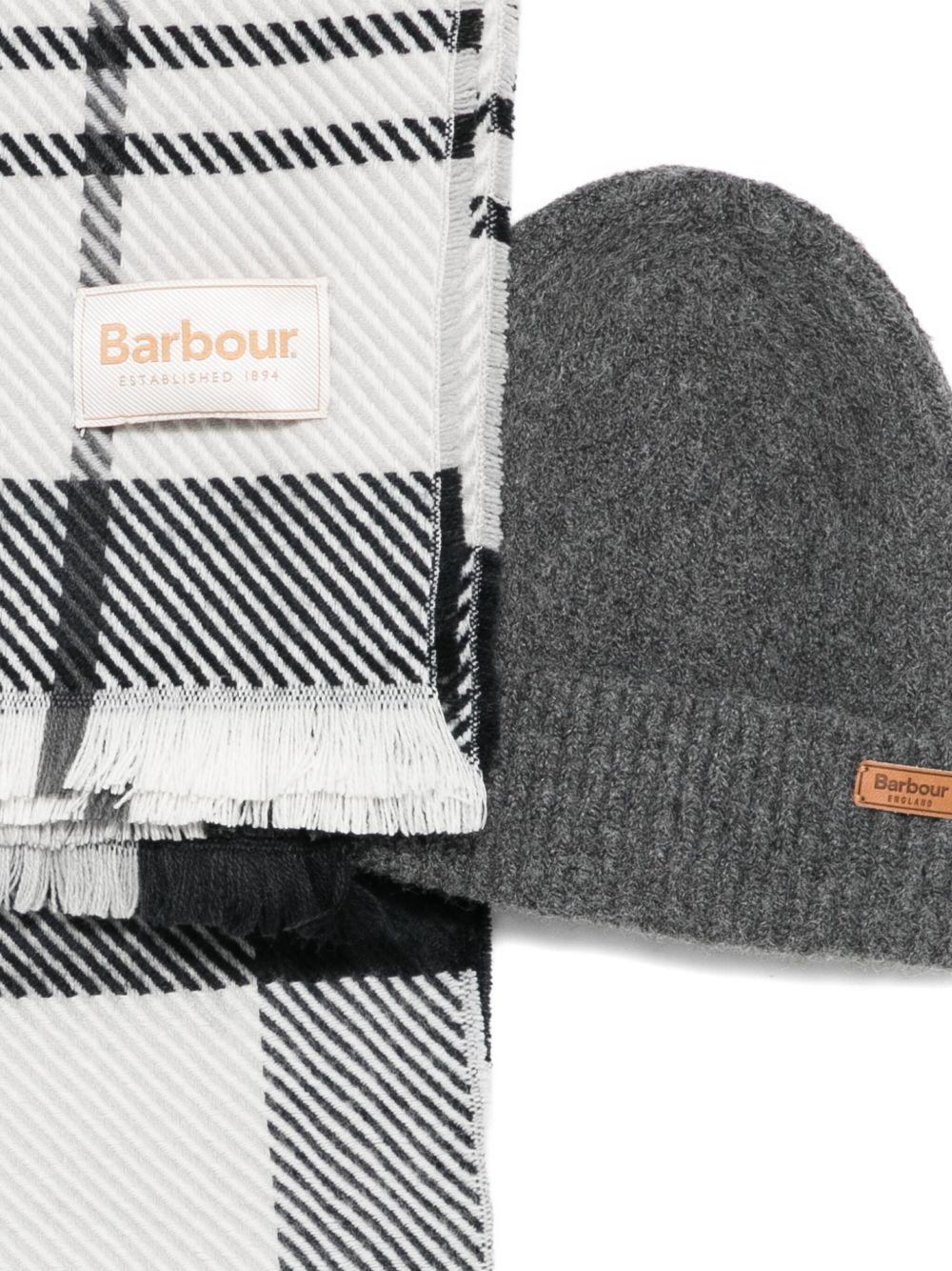 Set Sciarpa e Berretto Grigio con Motivo Tartan e Logo LGS0054 GY31 BARBOUR 