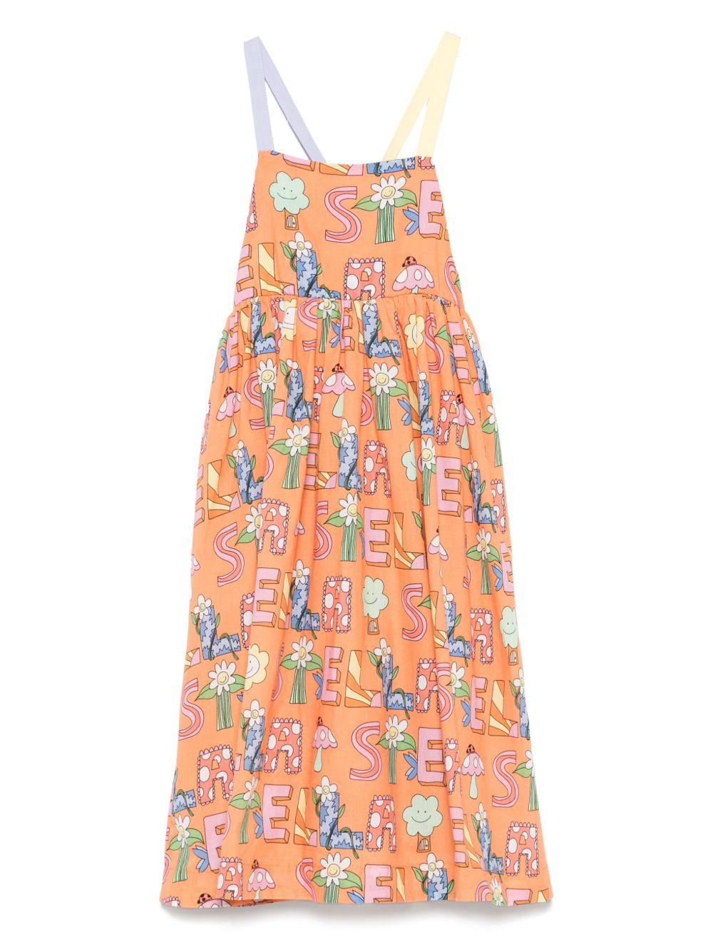 Abito arancione logo all-over