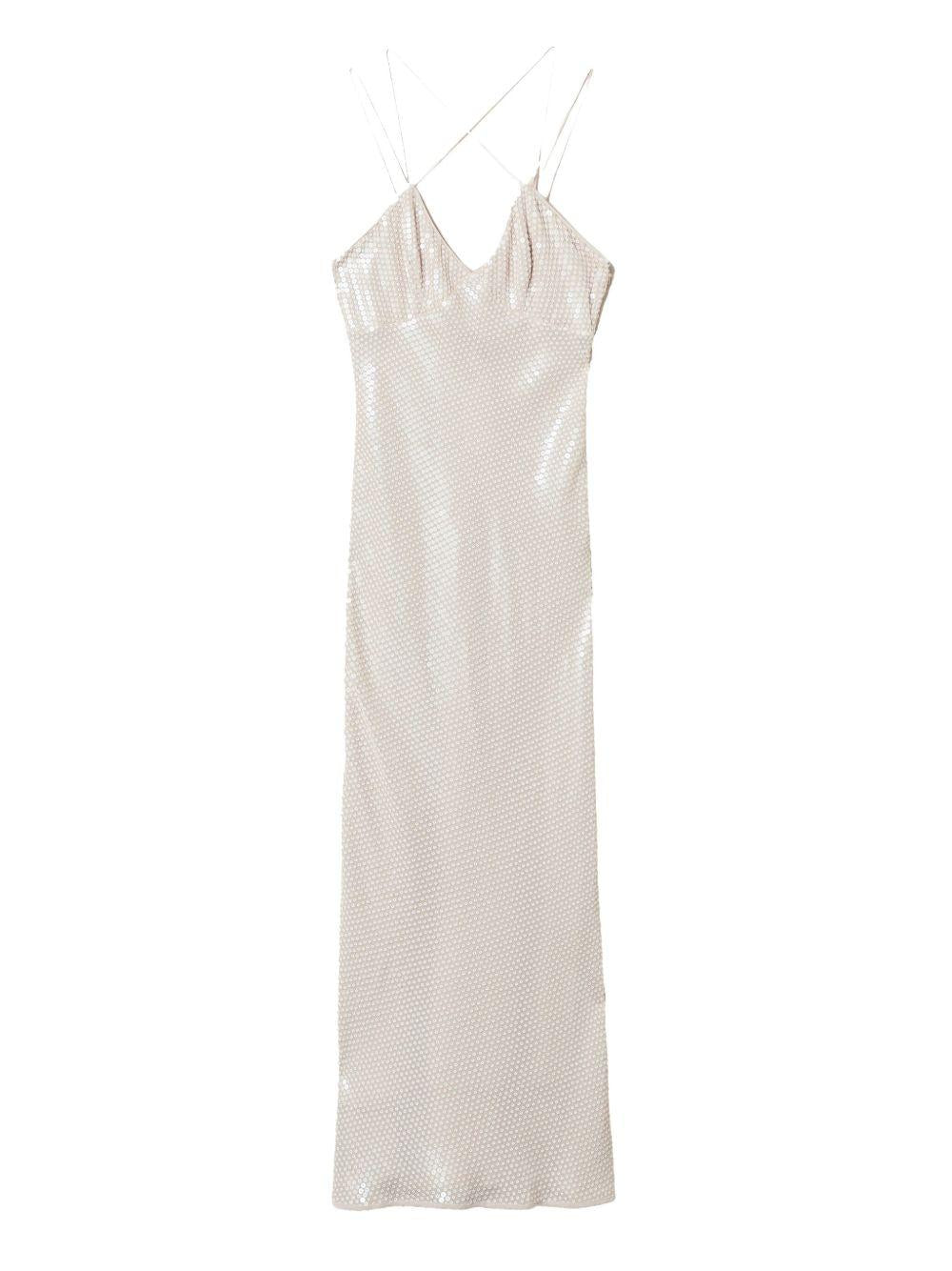 Abito beige con paillettes