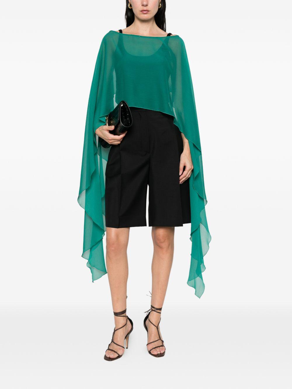 Mantella in poliammide con volant WS00361 VERDE BABYLON COLLECTION 