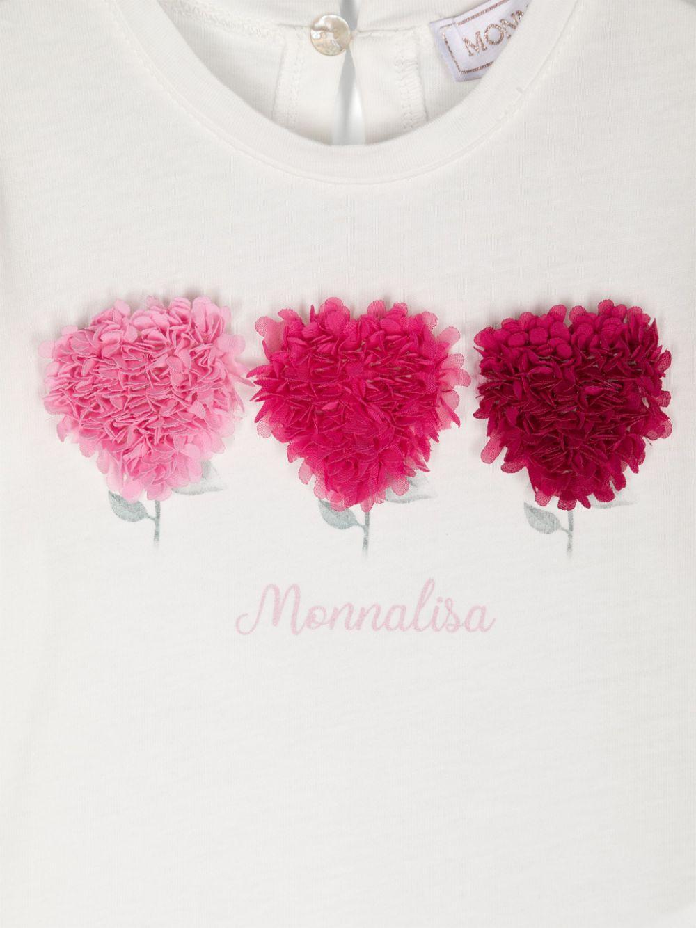 Maglia bianca con fiori in tulle neonata
