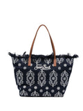 Borsa da spiaggia con ricami e frange