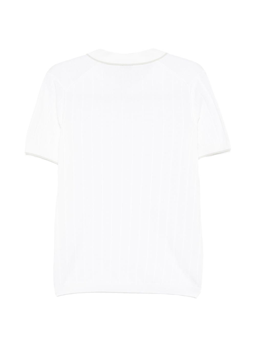 Polo in cotone scollo a V DK17021 NATURALE DIKTAT 