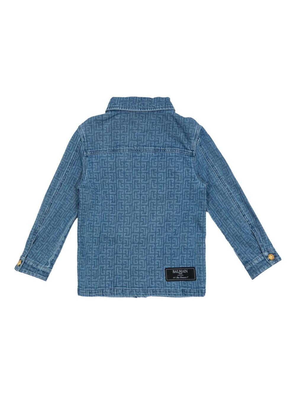 Giacca denim logo monogram all-over