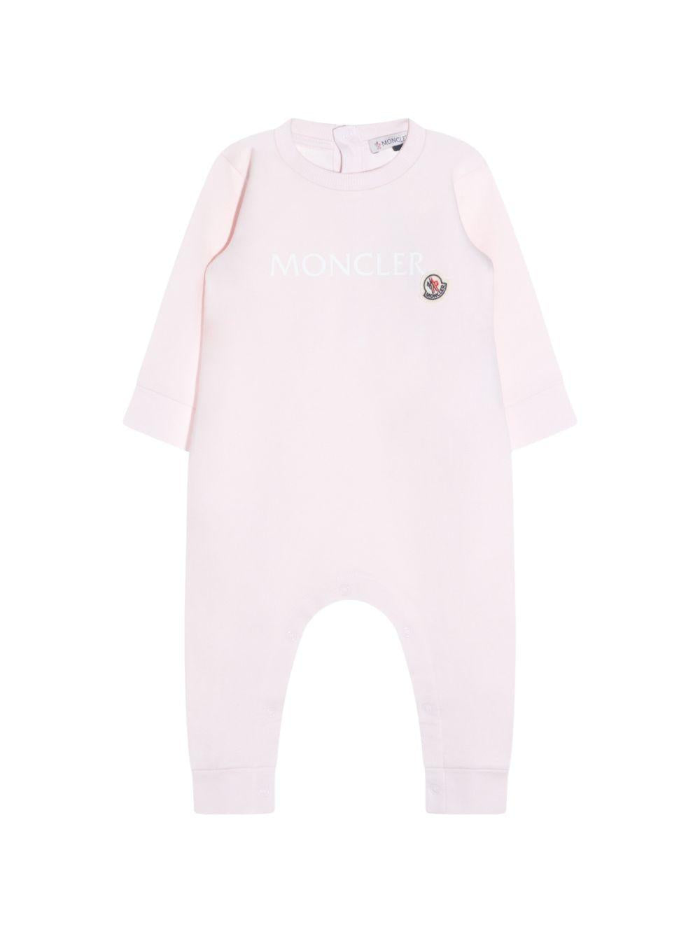 Tutina in cotone con logo L19518L0000489B9Y 503 MONCLER KIDS 