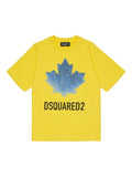 T-shirt in cotone con stampa foglia d'acero