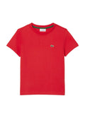 Red T-shirt with mini logo embroidery