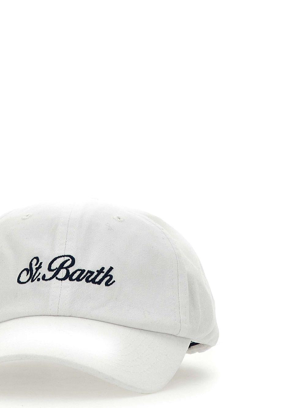 Cappellino Davis in denim bianco con ricamo Saint Barth