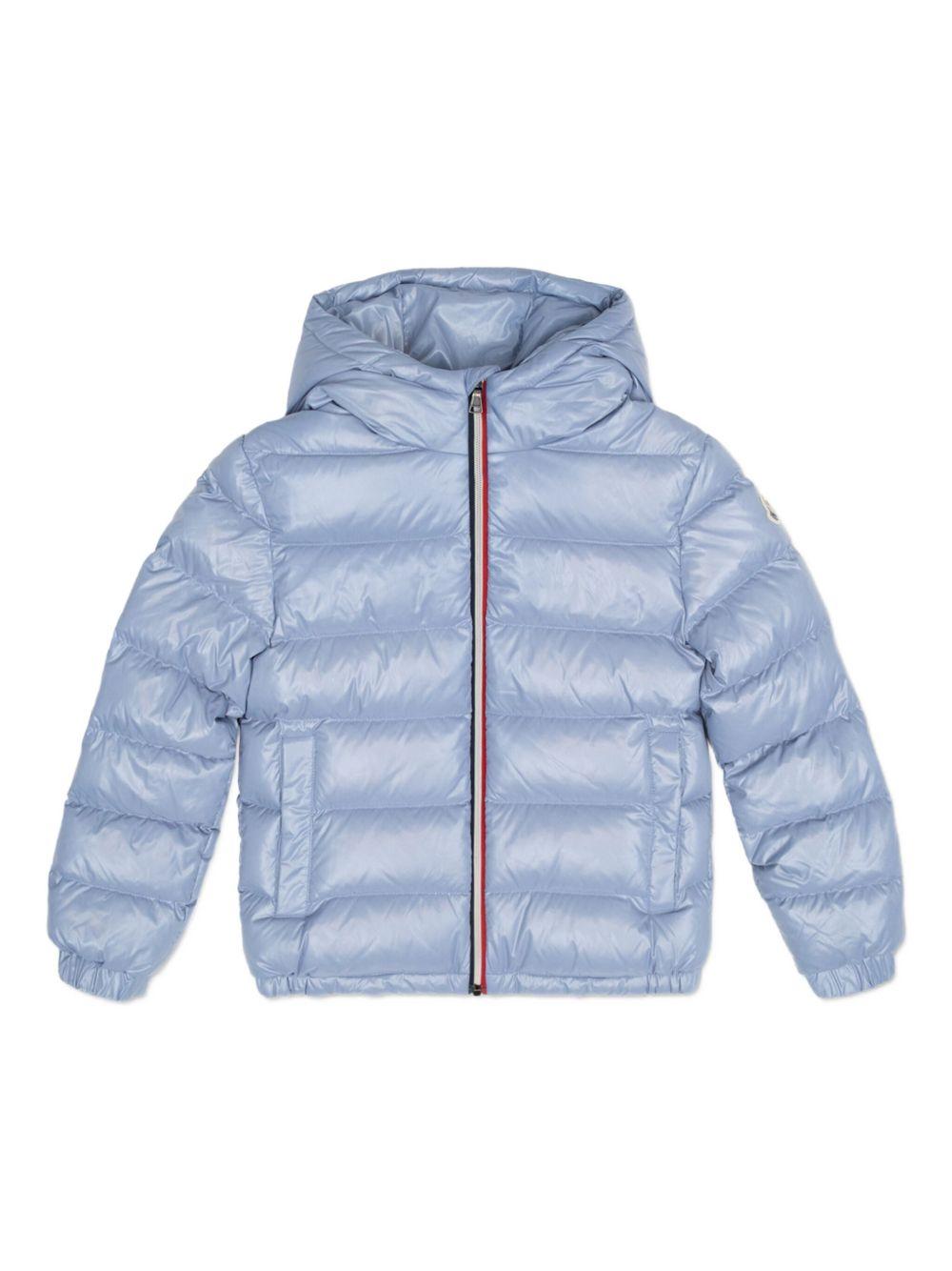 Piumino Llaqué con Cappuccio e Finiture Tricolori K29541A00022597Z8 715 MONCLER KIDS 