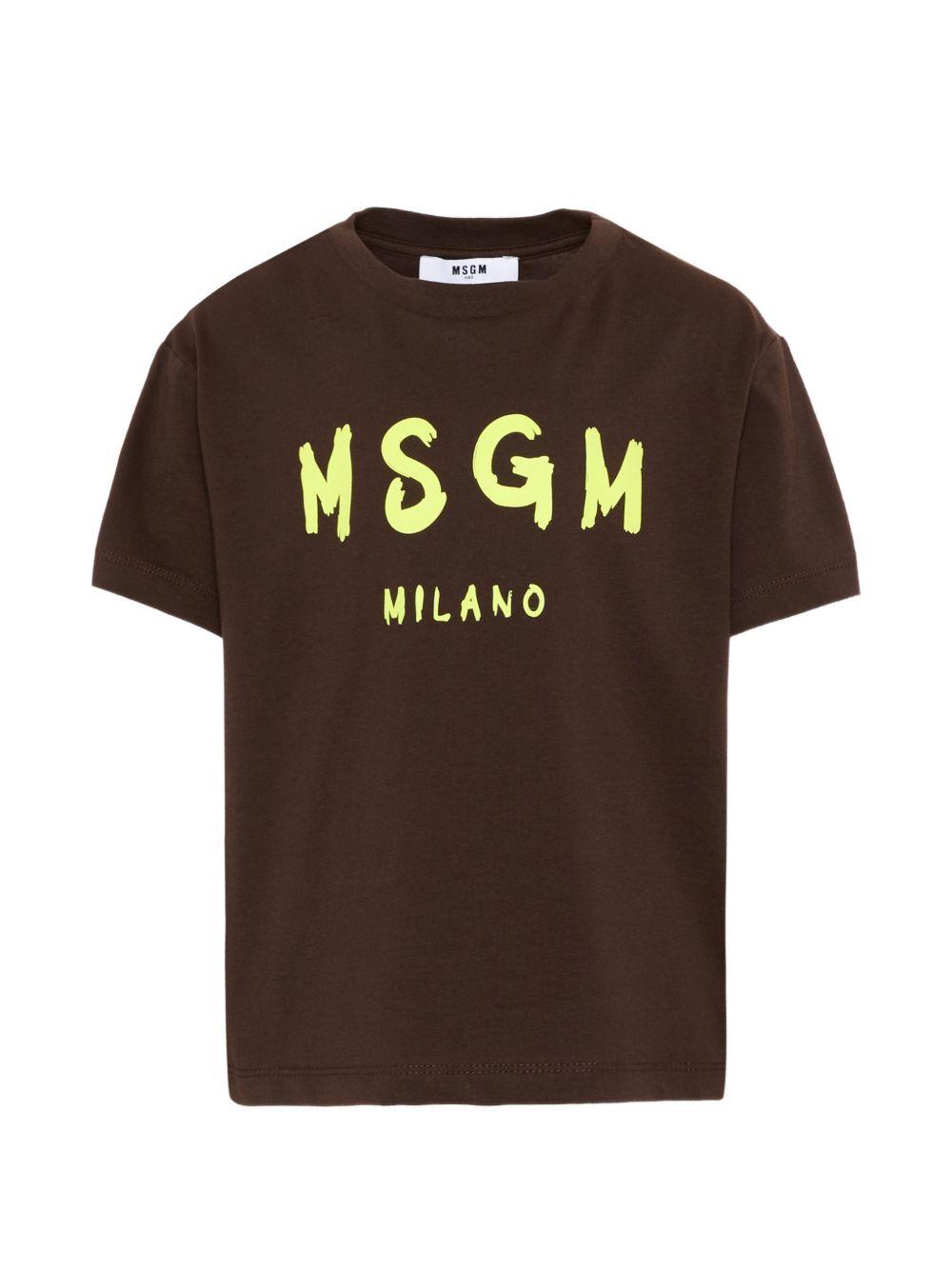 T-shirt in cotone a maniche corte S6MSJUTH001 943 MSGM KIDS 