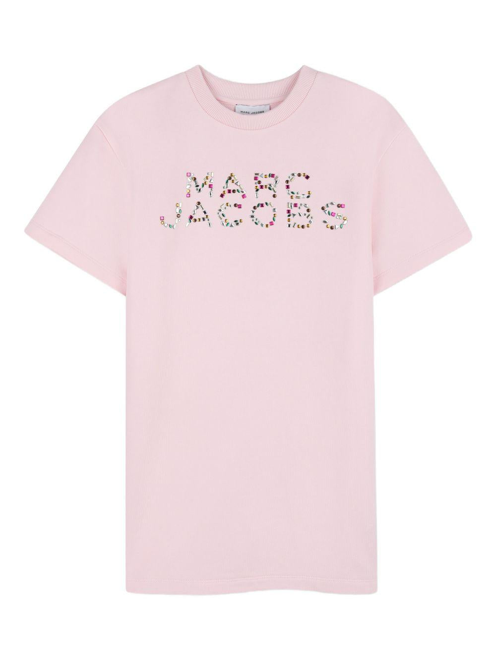 T-shirt rosa cipria con logo decorativo W60718 475 MARC JACOBS KIDS 