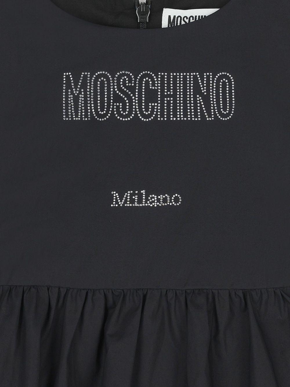 Abito con balze in popeline HAV0EVLLA10 60100 MOSCHINO KIDS 