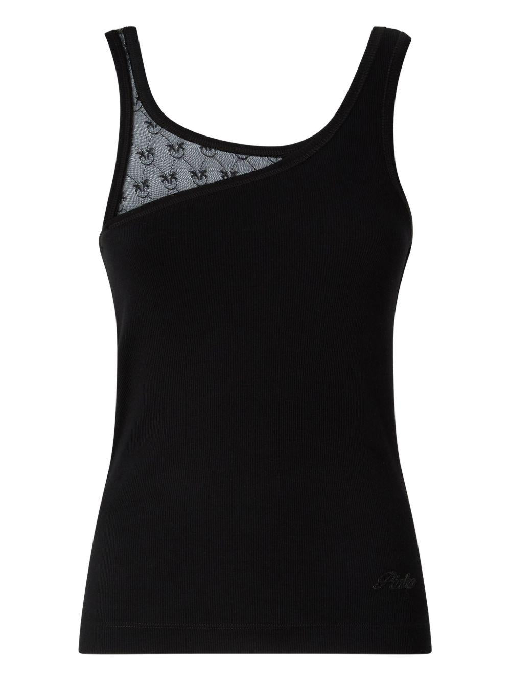 Canotta con inserto in tulle 106461A362 Z99 PINKO 