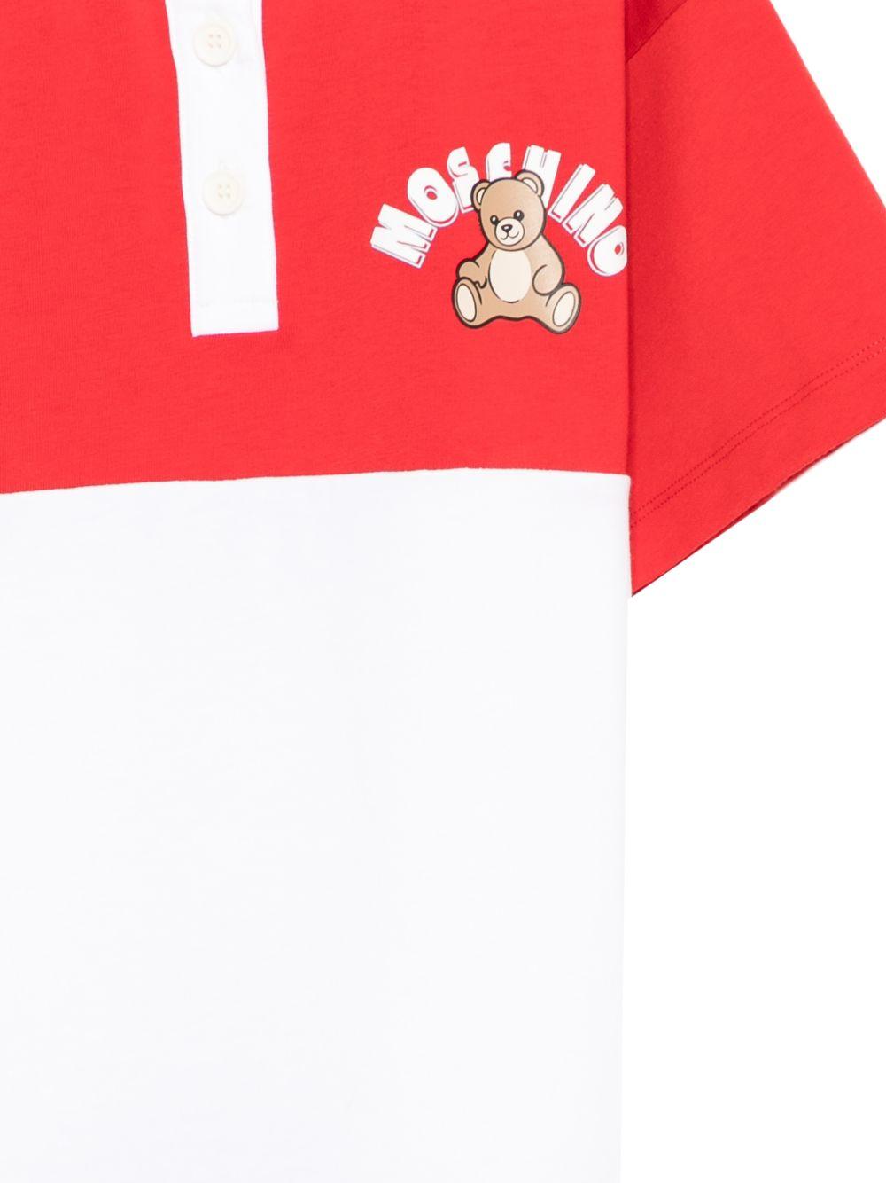 Abito polo con ricamo HDV0HMLAA50 85268 MOSCHINO KIDS 