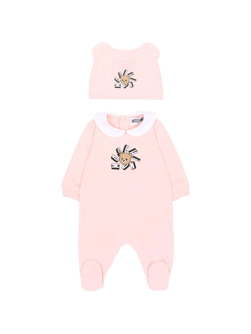 Tutina in cotone con cappellino MUY094LAA02 50209 MOSCHINO KIDS 