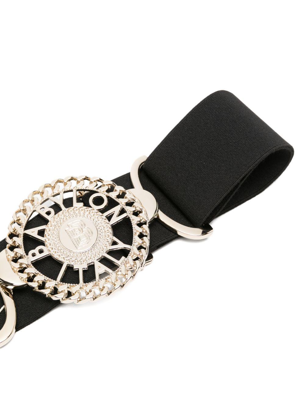 Cintura elasticizzata con logo circolare WS00059 ORO BABYLON COLLECTION 