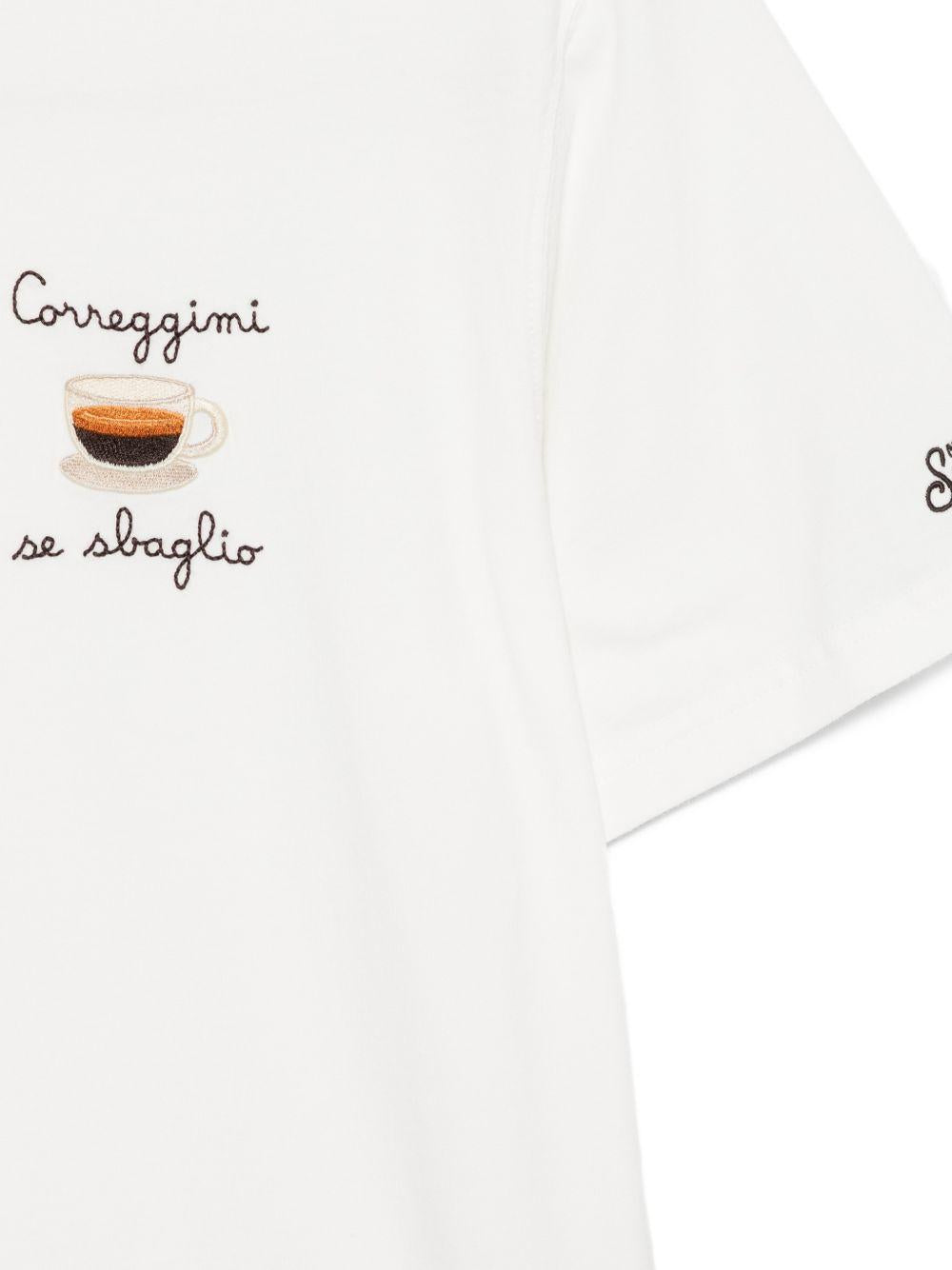 T-shirt in cotone organico con ricamo POT0001 04452L MC2 SAINT BARTH 